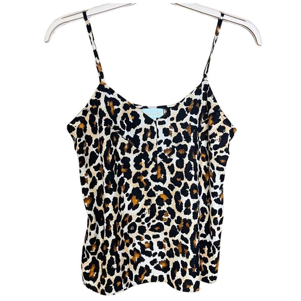Veronica M cheetah print camisole top adjustable flowy size small